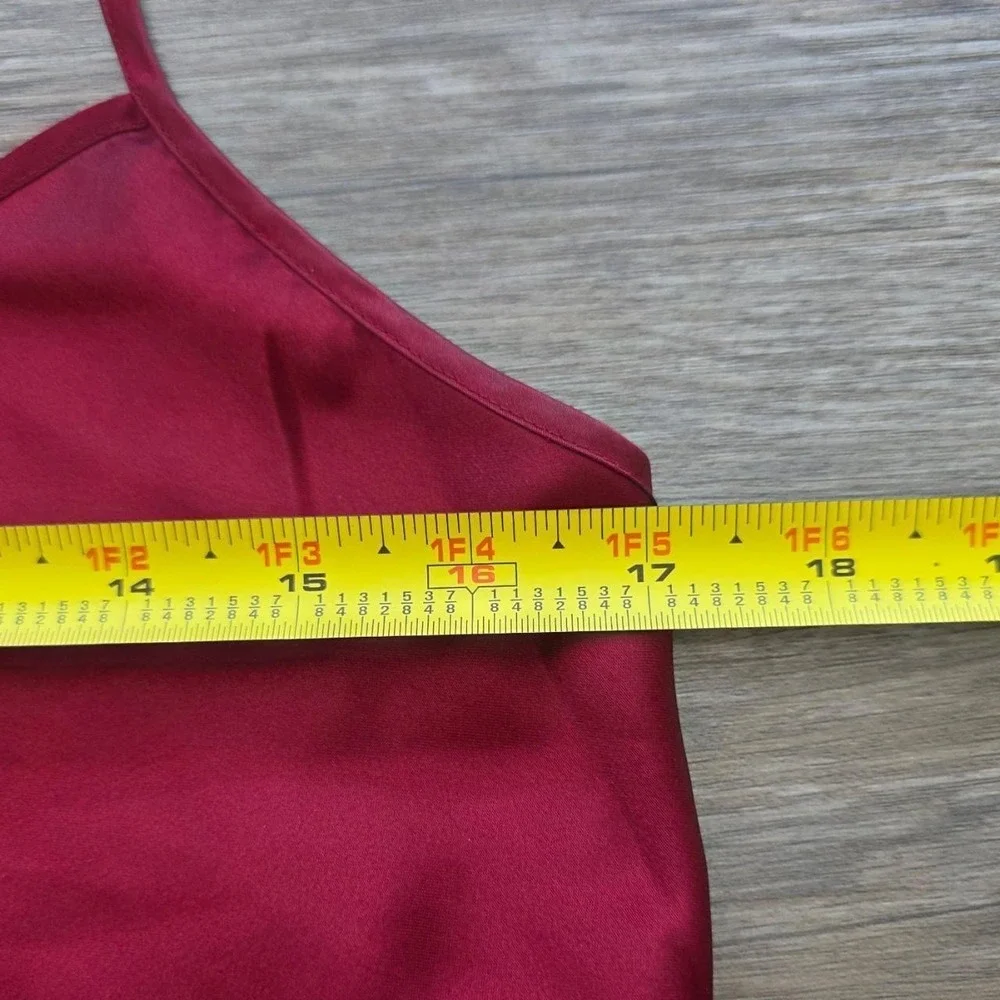 Vintage Avon Coquette Ruby Red Satin PJ Set Camisole & Wide Leg Pants Medium